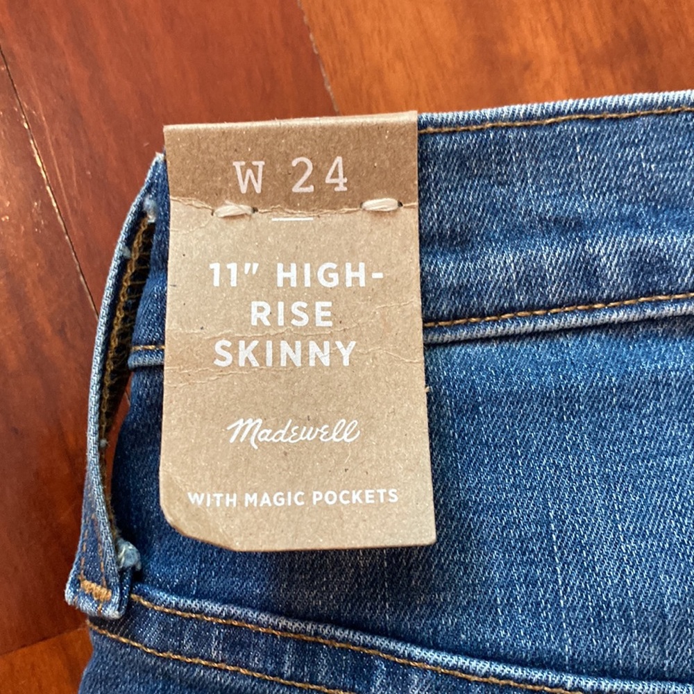 Madewell 11” high-rise skinny jeans, Size 24